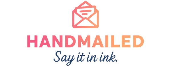 Handmailed logo with a stylized envelope icon on a white background